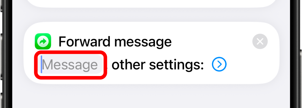Tap Message field