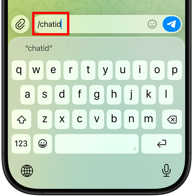 Send /chatid command